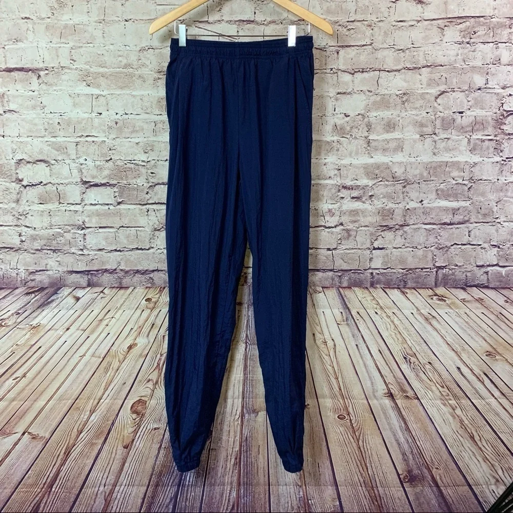 Nike Navy Nylon Elastic Waist Windbreaker Pants
